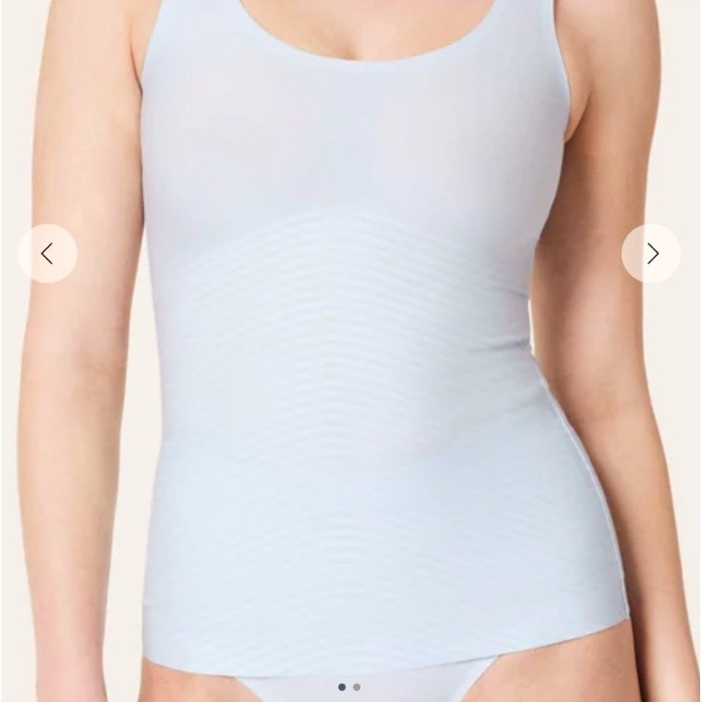 Spanx SPANXshape Invisible Supima Cotton Tank Powder Blue Large 10502R Shapewear